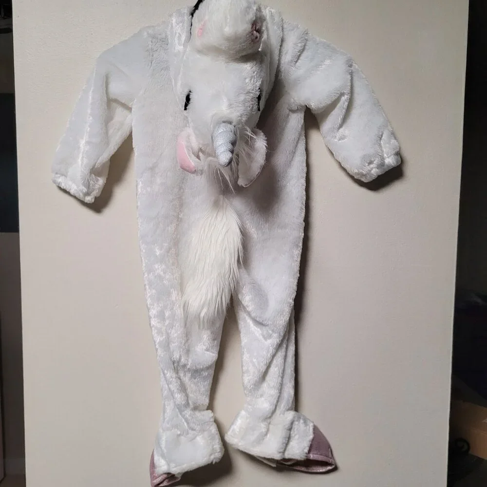 Unicorn Costume 3T Dream Play Imagine Plush Hooded One Piece Halloween Dress Up